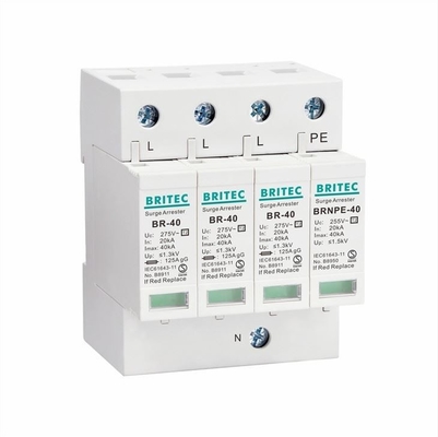 BR-40 3+1 T2 tuv tipe 2 alat perlindungan gelombang surge Surge Arrester penangkal petir penangkal petir penjaga surge absorber SPD