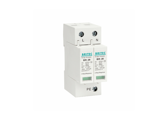 10kA/20kA Kelas C Perangkat Perlindungan Listrik Listrik Fase Tunggal 2P AC Surge Protector SPD