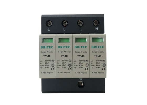 AC 4P Surge Suppressor 40KA Surge Protection House Petir Perlindungan Arrester
