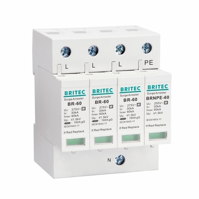 BR275-60 3P SPD 60kA CE TUV Tipe 2 Perlindungan Surge Perangkat 275v pelindung surge petir