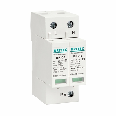 BR275-60 3P+1 60kA Perangkat Perlindungan Surge Tipe 2 Perangkat perlindungan guntur SPD
