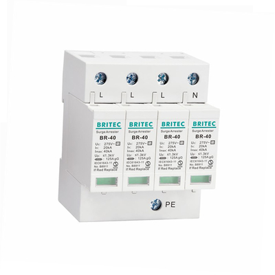 Perlindungan Petir 4P AC230V Perangkat Perlindungan Lonjakan 3 Fase