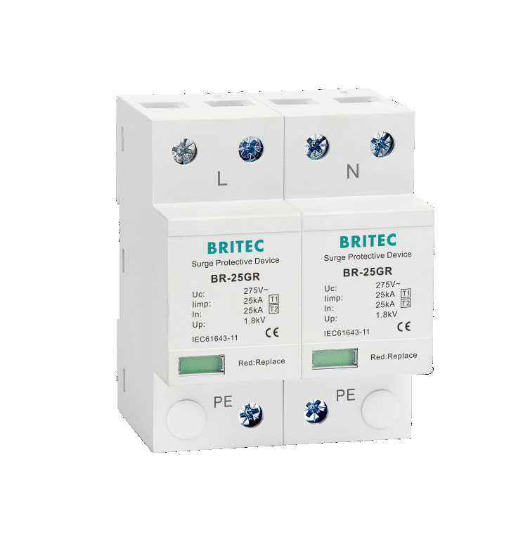 BR-25GR 2P Spd Surge Protector Petir Arrester Perlindungan surge Suppressor 2P 3p Kelas I Thunder Protector