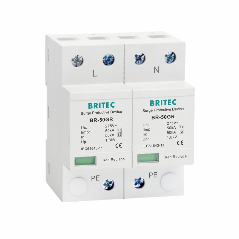 Kelas I Power Surge Arrester 10/350μs 50KA Single Phase 150V / 275V / 320V