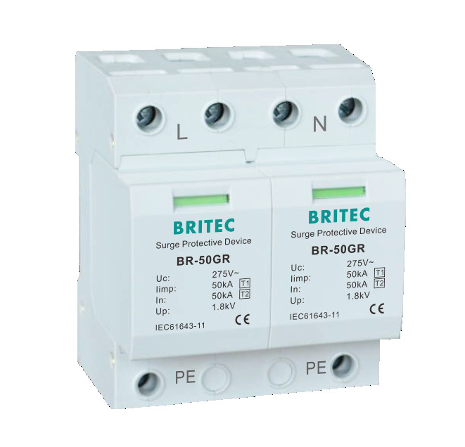 BR-50GR 2P type1 50kA AC Surge Suppressor Surge Protection Devices Tipe 1 SPDs