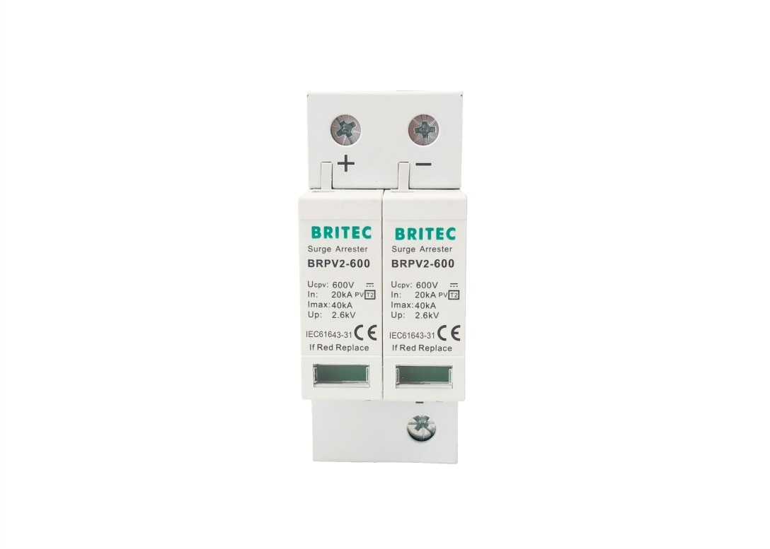 2 Pole 600v Power Spd Surge Protective Device Ce Tuv Brpv 2p 20-40ka Surge Arrester