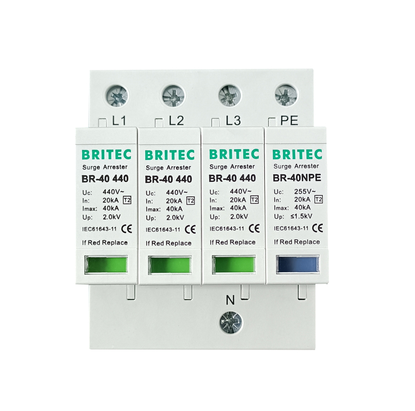 BR-40 440 3+1P Tipe 2 Surge Protection Device Power Protection arrester Petir pelindung petir