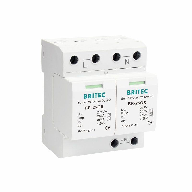 BRITEC BR-25GR 2P 275V Tipe 1 Surge Protection Device Lightning Protector Tuvac surge arrester Spark gap protection