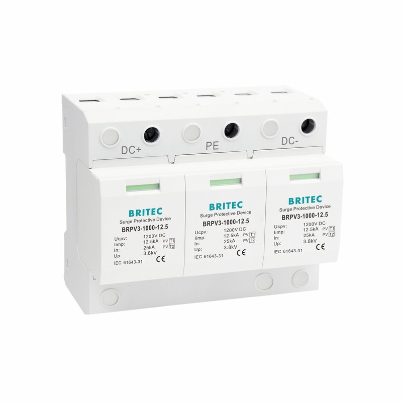 BRPV3-1000-12.5 PV Surge Arrester PV System Protection 3p perangkat perlindungan surge surya