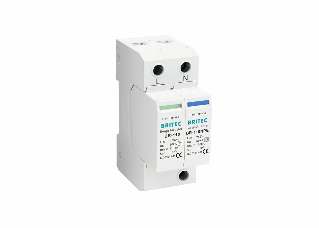 IP20 Tipe 2 Surge Protector Perangkat perlindungan surge SPD 110kA surge arrester