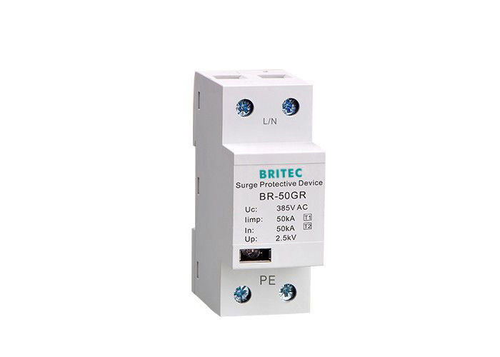 Fase Tunggal Kelas I T1 50kA Lampu Petir Proof Surge Suppressor Surge Protective Device