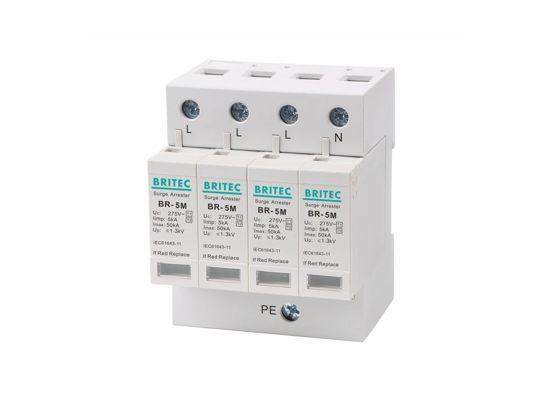 Thermoplastic UL94-V0 4p Pole Low Voltage Surge Protector Perangkat Perlindungan Surge