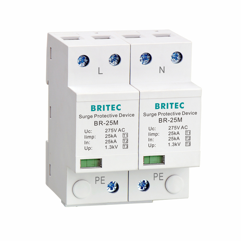 BR-25M 2P Lightning T1+T2 Surge Arrester B+C SPD 25kA pelindung guntur spd