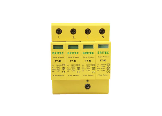 4P 40KA AC Lightning Protection 3 phase Arrester Surge Protector Kelas C IP20