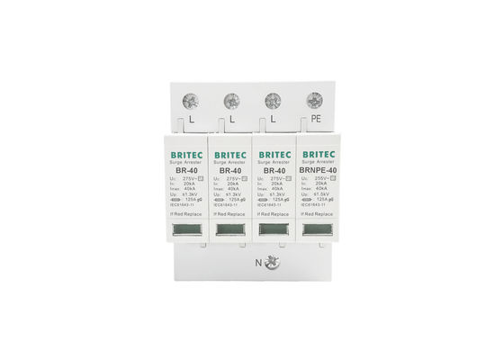 40kA 275V/255V Industri DIN Rail 3 Fase Tipe 2 Perangkat Perlindungan Lonjakan SPD
