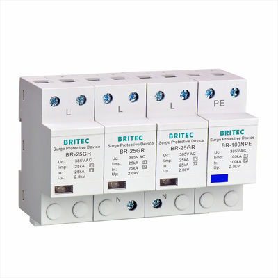BRITEC BR-50GR 275 2P Spd 50kA Tipe 1 Perangkat Perlindungan Surge Ac Din Rail Surge Arrester pelindung guntur