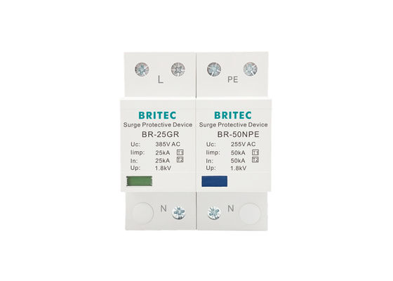 25 KA Single Phase Type 1 Surge Protection Device 1+1 Kelas I Untuk TT TN-S