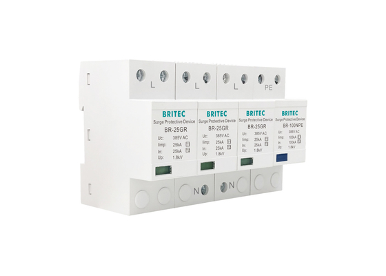 25KA 3P+NPE T1 Kelas I Surge Protector Type 1 SPD Energi Tinggi