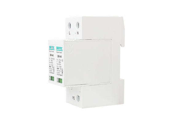 Penangkal Petir Kelas II Imax 40kA 2P 20-40kA DIN Rail Surge Protection Over Voltage SPD