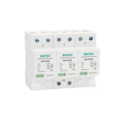 BR-25GR 4P 4P Tipe 1 Surge Protector ac tipe 1 spd spd t1 25ka kelas 1 surge arrester tiga fase power surge protector