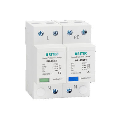 BR-25GR 1P 1P 3p Type Spd Surge Protector Lightning Arrester Supresor SPD type I dan type II