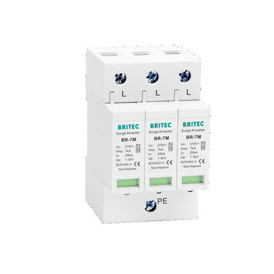 BR-7M 4P 7ka T1+T2 Surge Protective Device Lightning Arrester SPD Spd Surge Protection Devices electronics surge protection Perangkat perlindungan listrik