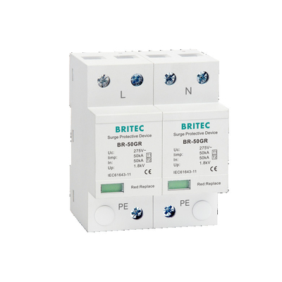 BRITEC BR-50GR 275 4P T1 China tipe 1 alat perlindungan lonjakan 275 Ac 3 Phase Spd Petir Arrester Protector