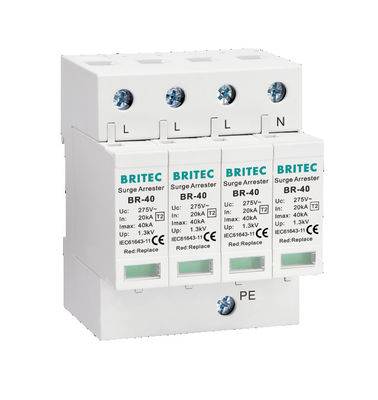 BR-40 2P Surge Protection Device Kelas II Spd 275v tipe 2 fase tunggal 275v ac spd pelindung surge petir varistor surge arrester