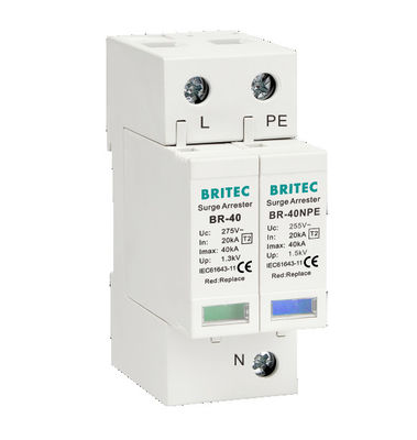 BR-40 4P 20kA - 200kA Surge Protection Device Surge Arresters Spd Thunder Lightning 275v Surge Protector