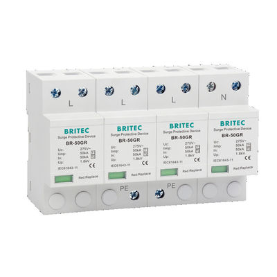 BR-50GR 4P Ac Perlindungan pencahayaan tipe 1 alat perlindungan lonjakan SPD Surge Filter spd t1 t2 Tipe 1 Surge Protectors Ü-Ableiter