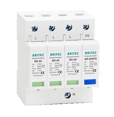 BR-80 275 2P SPD Surge Protector Arrester AC Kelas II Proteksi Petir AC Surge Suppressor