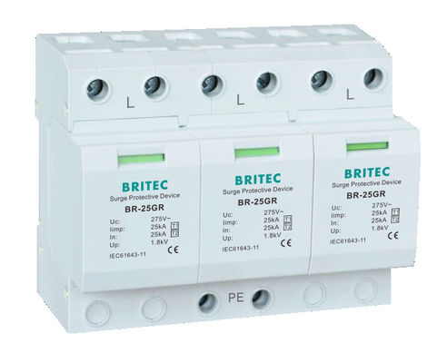 BRITEC BR-25GR 1P 25kA Tipe 1 Surge Arrester spd Surge Protection Devices Thunder Protector