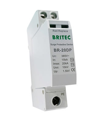 BR385-20DP 2P 20kA Tipe 3 Perangkat Perlindungan Surge Lightning Arrester Spd Single Phase