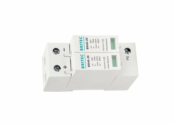 20 KA Kelas II DC Surge Protection Device DIN Rail 48V SPD Dengan Sertifikat CE