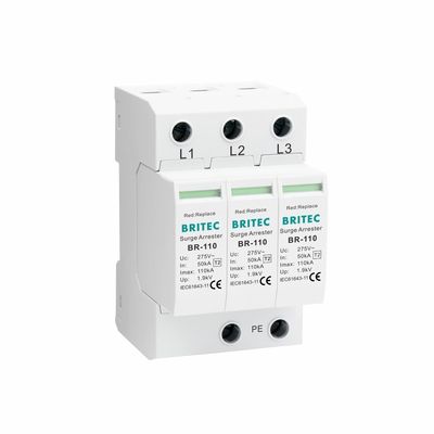 BR-110 4P OEM Tipe 2 Surge Protector 275v perangkat perlindungan surge SPD varistor arrester 4-pole surge arrester