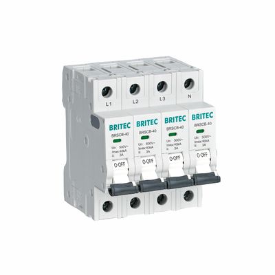 BRSCB-80 4P Surge Protection Device Class II 80KA Dedicated Backup MCB yang dirancang khusus untuk Surge Arrester SCB