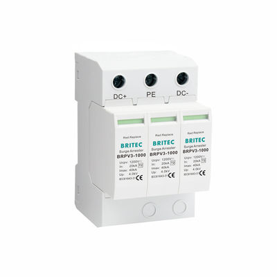 Perangkat Proteksi Lonjakan Arus DC BRPV3-1000 dengan Tegangan Maksimum DC 1200V, Desain Modular Plug-in, Proteksi Lonjakan Arus DC