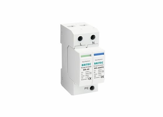TVSS 150V/275V/320V/385V/440V 40KA Din Rail Power Protection Surge Arrester Single Phase