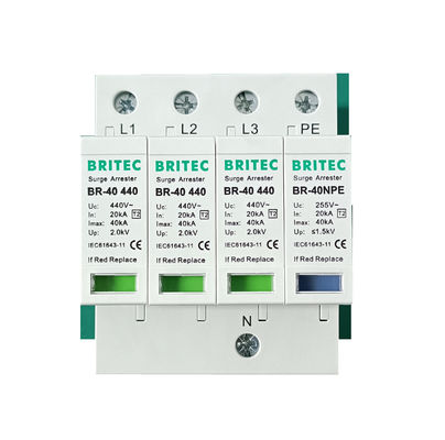BR-40 440 3+1P Tipe 2 Surge Protection Device Power Protection arrester Petir pelindung petir