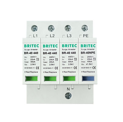 BR-40 440 3+1P Tipe 2 Surge Protection Device Power Protection arrester Petir pelindung petir
