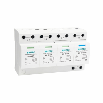 BRITEC BR-50GR 3P Tipe 1 Surge Arrester 50ka Surge Protection Device spd t1 t2 ac tiga fase ac spd