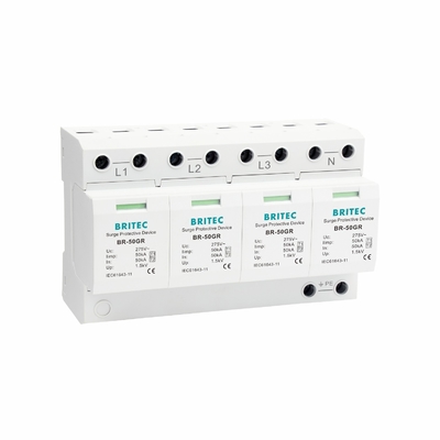 BRITEC BR-50GR 3P Tipe 1 Surge Arrester 50ka Surge Protection Device spd t1 t2 ac tiga fase ac spd
