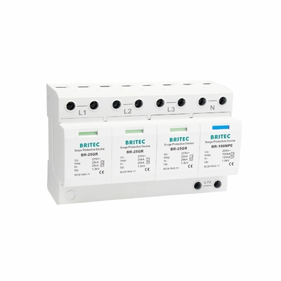 BR-25GR 4P 25kA 100kA Britec Surge Protection Device Type 1 3 Phase Spd Spark Gap Surge Protection Device class 1 surge arrester