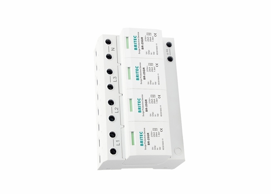25kA Tiga Fase 4P Tipe 1 Kelas I Petir Surge Protector BR-25GR 4P