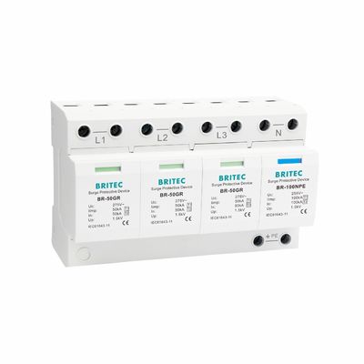 BR-50GR 4P tipe 1 perangkat perlindungan gelombang surge Surge Perangkat perlindungan gelombang surge 50kA Perlindungan gelombang surge tipe 1 spd Remote signaling surge arrester