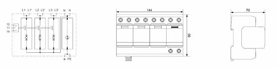 IP20 Thermoplastic 50kA T1 Kelas B Surge Protection Device Ac Surge Protector