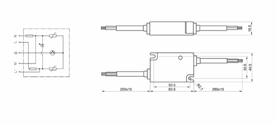 BRLED-08ASC-10 Perlindungan Tambahan Listrik untuk LED Perlindungan 10kv spd LED pencahayaan luar 275v LED perangkat perlindungan Tambahan Listrik