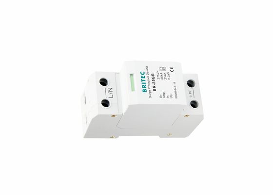25KA Tegangan Rendah Surge Protector 1 P Penangkal Petir Surge Arrester Fase Tunggal