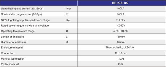 BR-ISG-100 Isolating Spark Gap Lightning Equipotential Bonding Connection Of Separated Earthing Systems (Sistem Pengantar Bumi Terpisah)