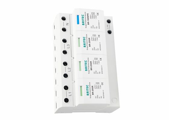 25KA Perlindungan Petir Surge Arrester Thermoplastic Tiga Fase Surge Protector